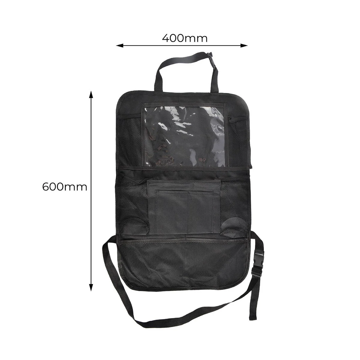 All Set Car Seat Organiser - 1 Pack - 400mm x 600mm - Black - Spacious Compartments - Image 5