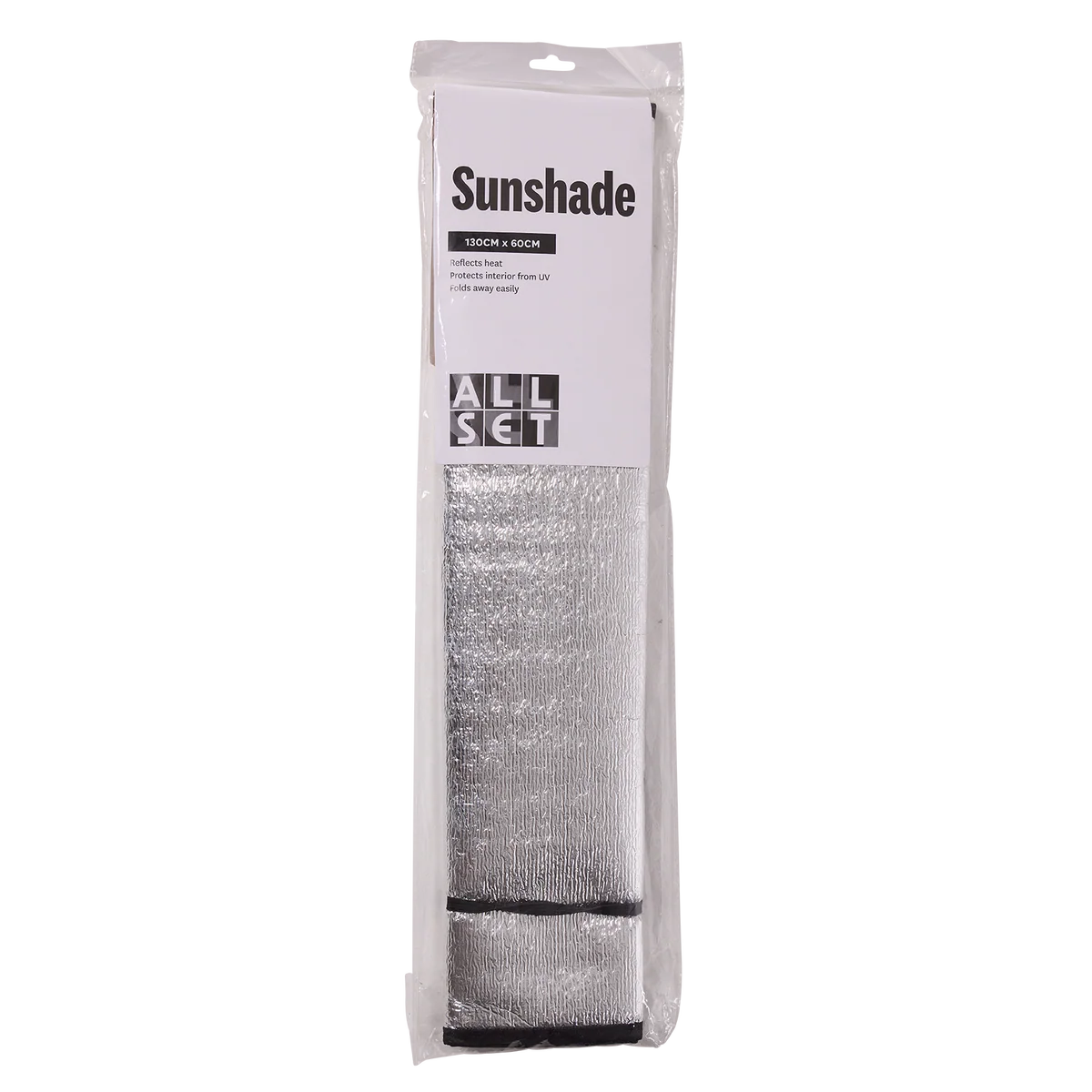 All Set Car Sunshade - Reflective Fabric - 1300mm x 600mm - Silver - Image 3