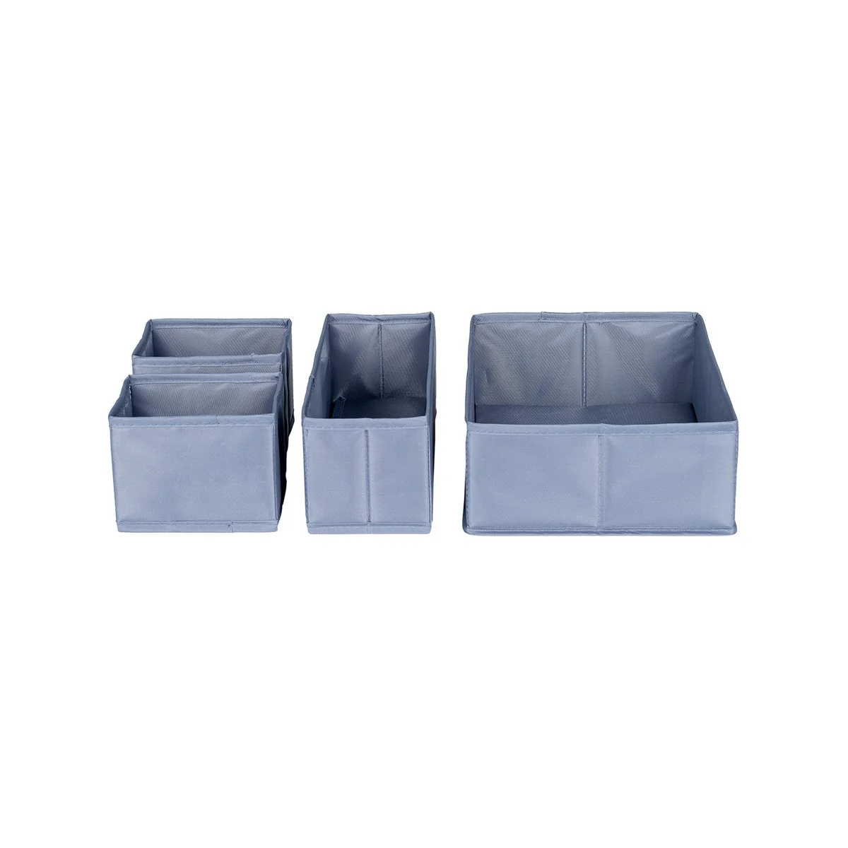 All Set Drawer Organiser - Set Of 4 - Polyester - Grey Storage Boxes - Image 3
