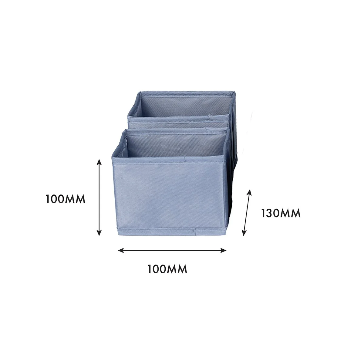 All Set Drawer Organiser - Set Of 4 - Polyester - Grey Storage Boxes - Image 4