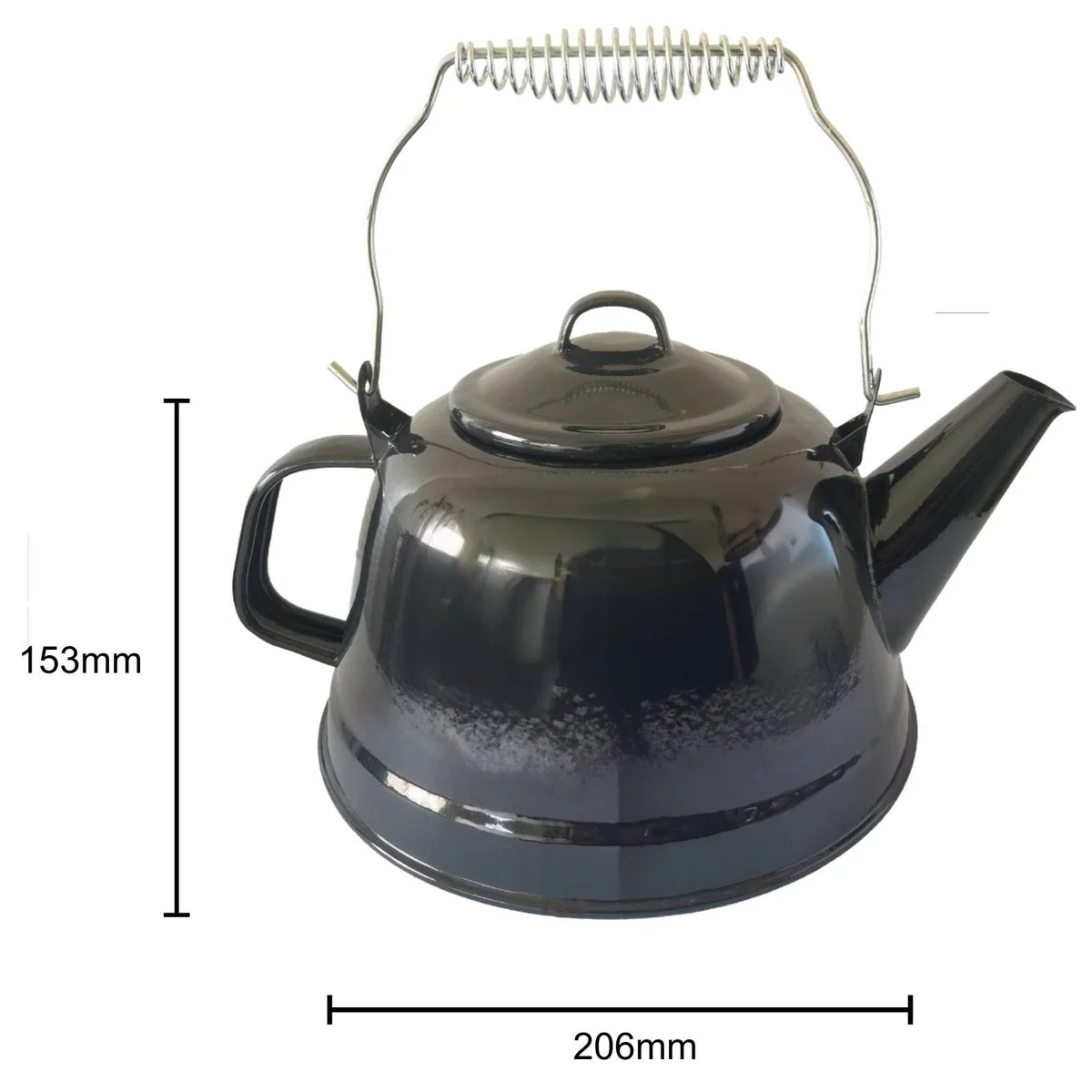 All Set Enamel Tea Pot - 2.5L - Black - Durable & Elegant Design - Image 2
