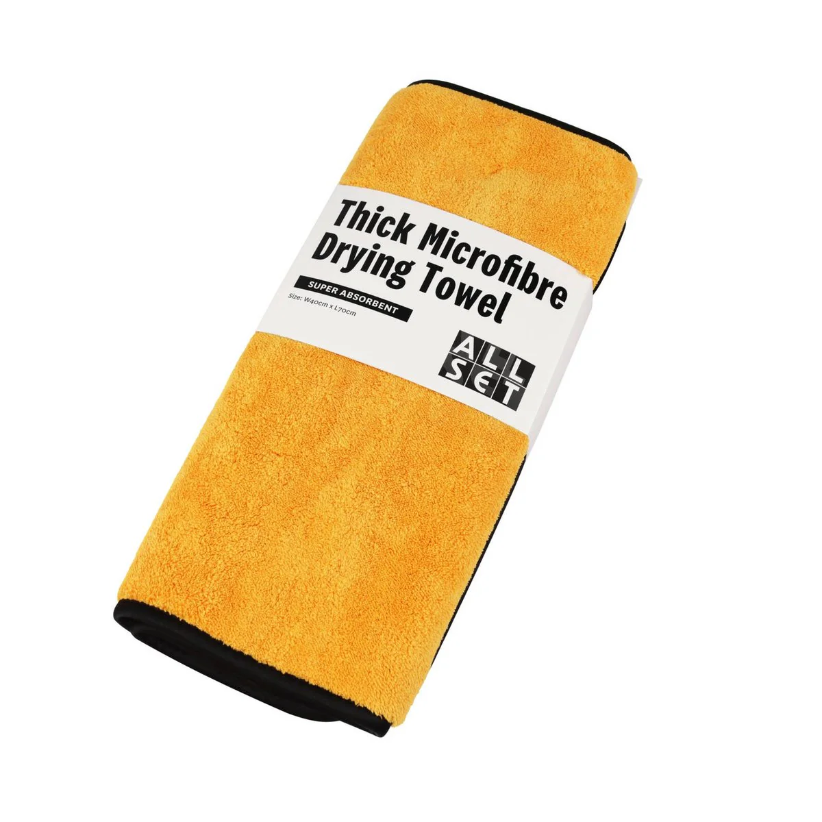 All Set Microfiber Drying Towel - 70 x 40cm - Orange - 1200gsm Absorbent - Image 2