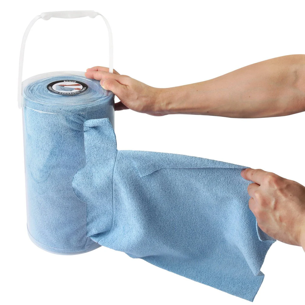 All Set Microfiber Towel Roll - 30 x 30cm - Blue - 75 Pack - Highly Absorbent - Image 4