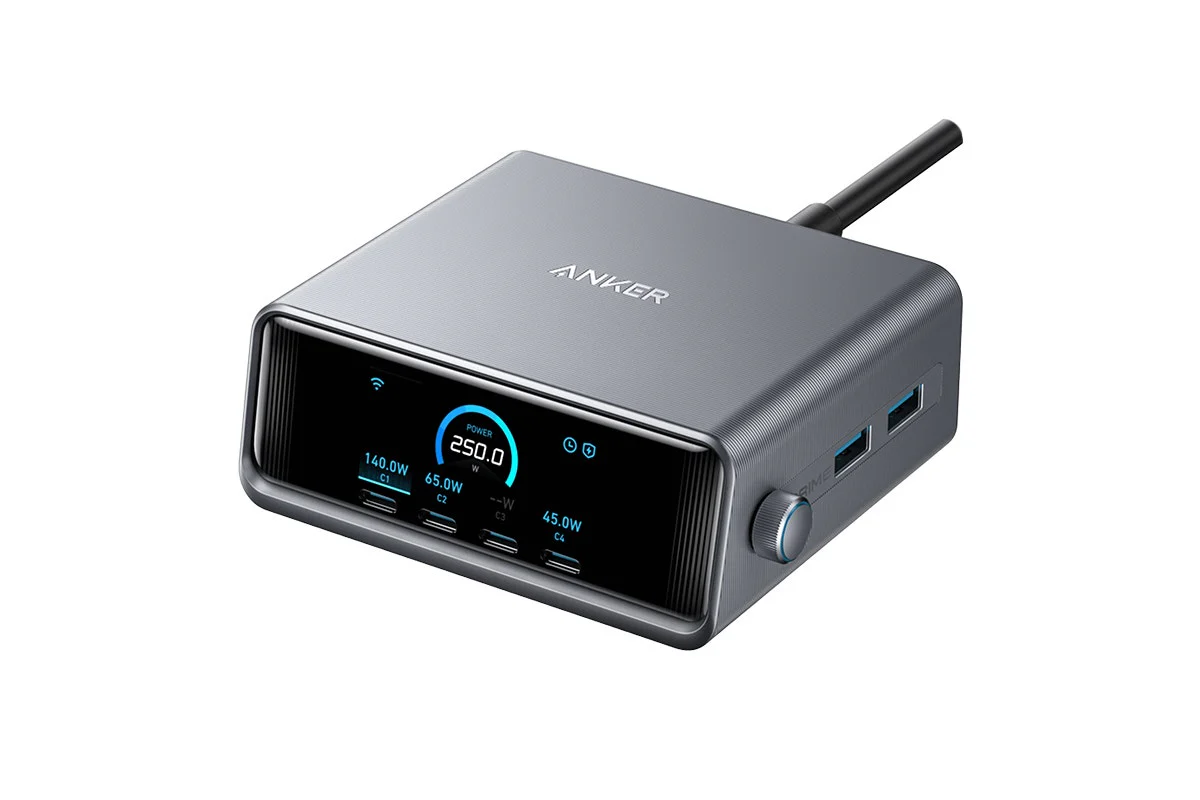 Anker 250W GaN Desktop Charger - 6 Ports, Smart Control, Fast Charging