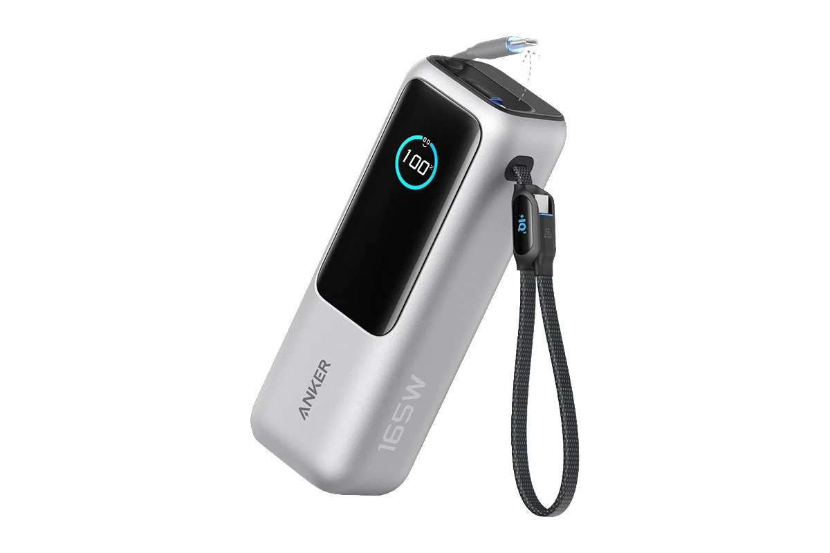 Anker 25K 165W Power Bank with Retractable Cables - Silver