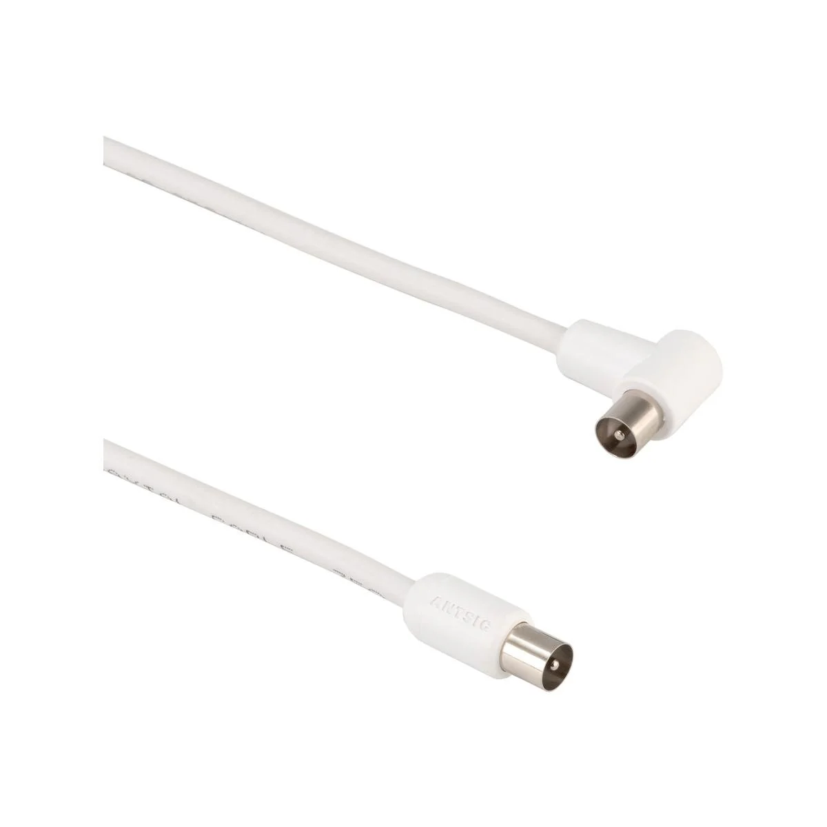 Antsig 1.5m White Right Angled PAL TV Lead - Dual Shielded Coaxial Cable