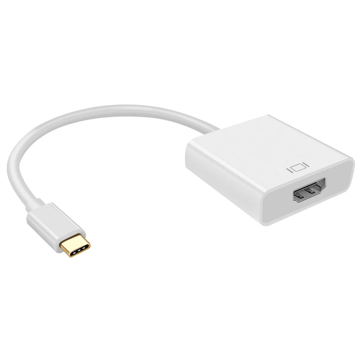 Antsig 15cm USB-C to HDMI Adapter - 4K Video - White - Plug and Play