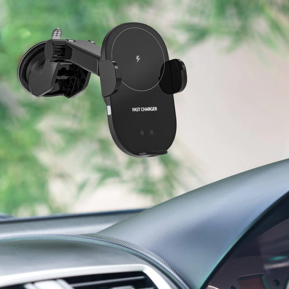 Antsig 15W Wireless Car Charger - Automatic One-Hand Operation - Vent & Suction Mount - 110mm x 50mm x 70mm - Image 5