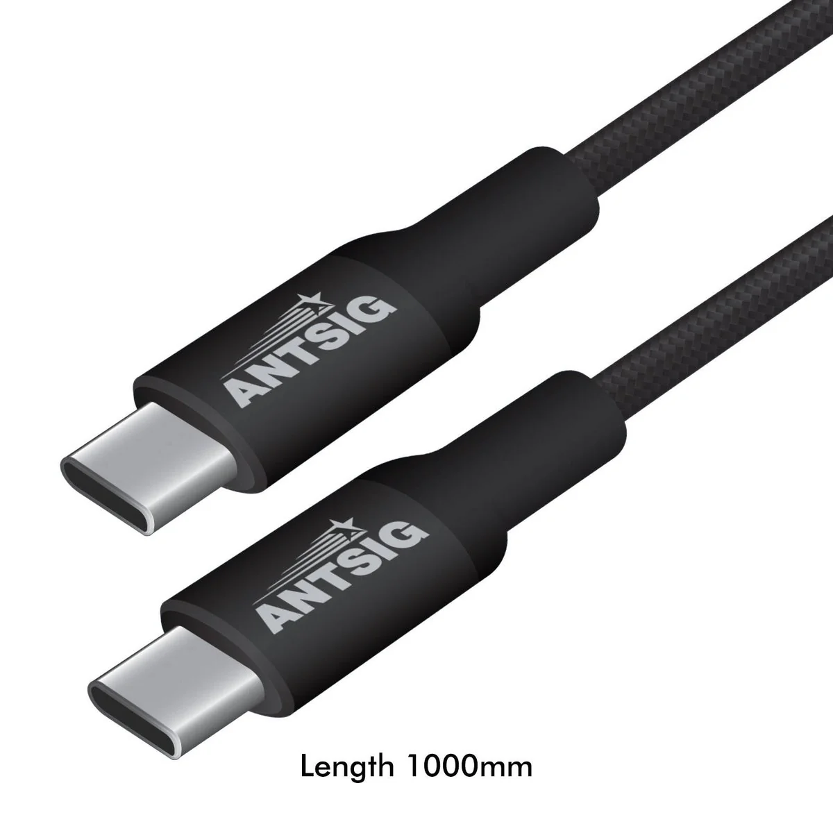 Antsig 1m 100W USB-C to USB-C Cable - Durable - Black - Fast Charging - Image 5