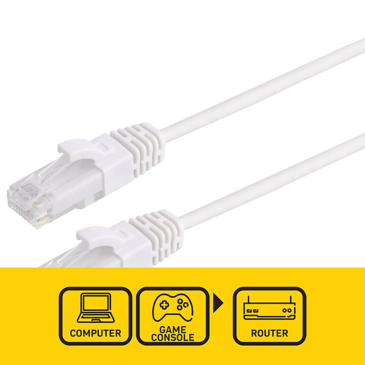 Antsig 1m Ultra Thin Cat6A RJ45 Ethernet Cable - 10Gbps - White - Image 2