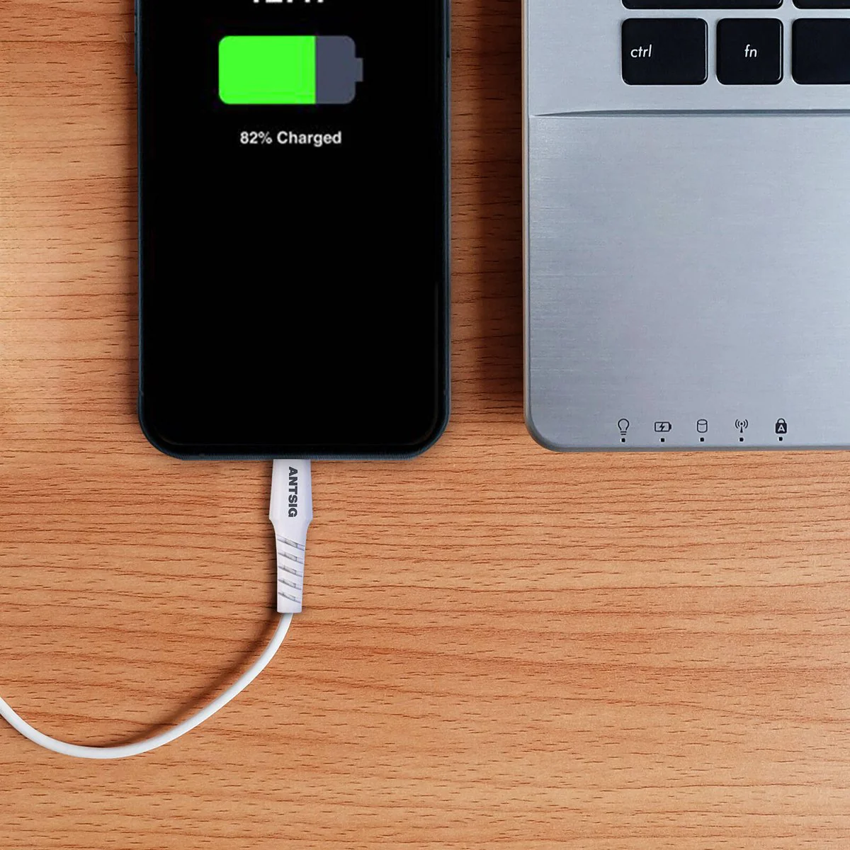 Antsig 1m USB C to Lightning Cable - White - 18W Fast Charging - Durable - Image 4