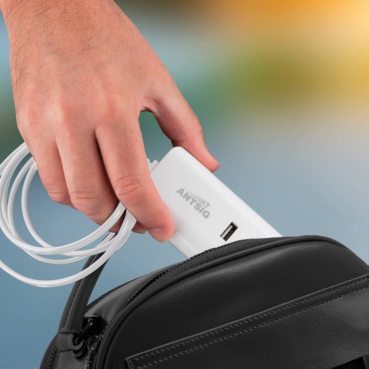 Antsig 20W Compact USB Charger - 4 Ports - 0.9m AC Cable - Portable Charging - Image 4