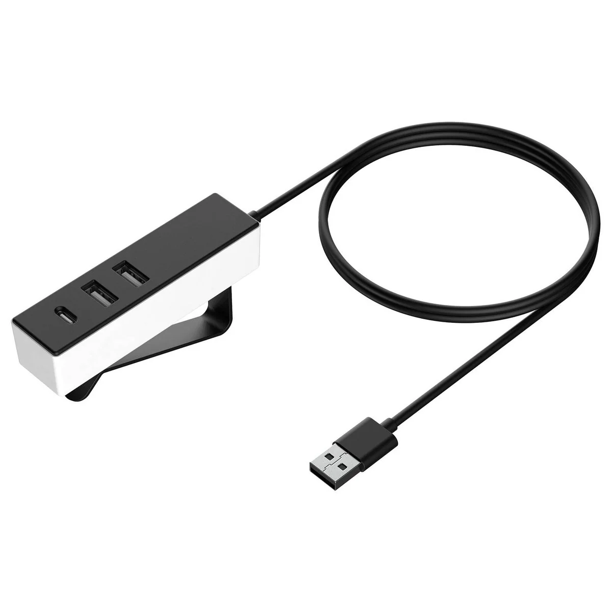 Antsig 3 Port USB Hub - 2x USB-A & 1x USB-C - 1.5m Cable - Black/White
