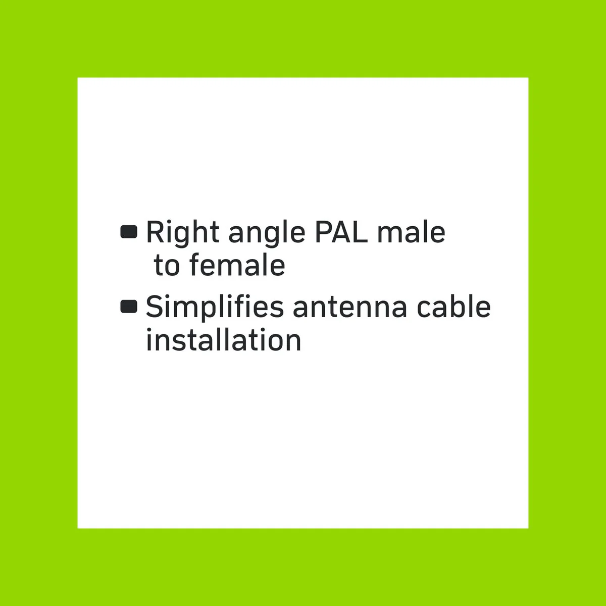 Antsig 75 Ohm Right Angle Adaptor Plug to Socket - 5mm x 26mm x 10mm - Image 2
