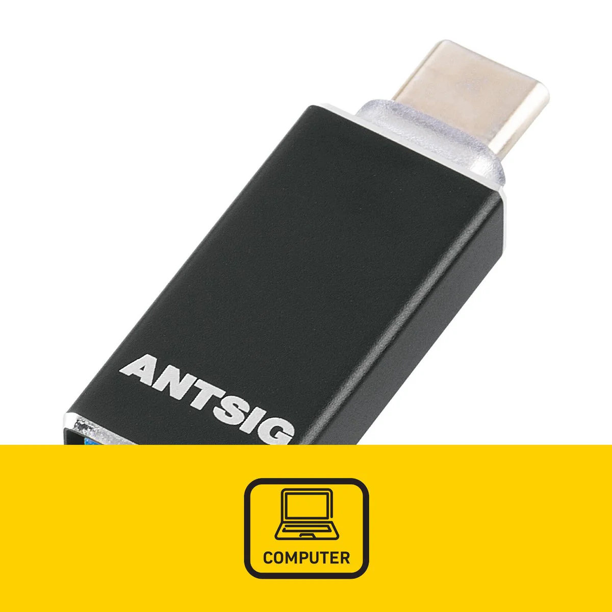 Antsig USB-C Plug to USB-A Socket Adaptor - 15mm x 8mm x 30mm - Durable Metal Housing - Image 2