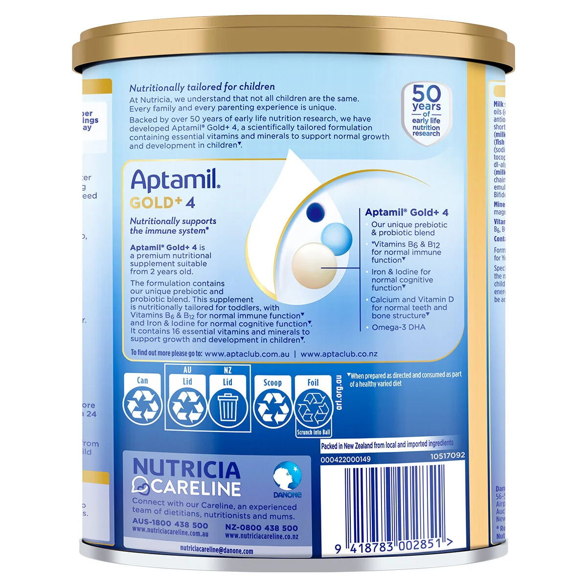 Aptamil Gold+ Stage 4 Toddler Formula 2 Years+ 3 x 900g - Image 4