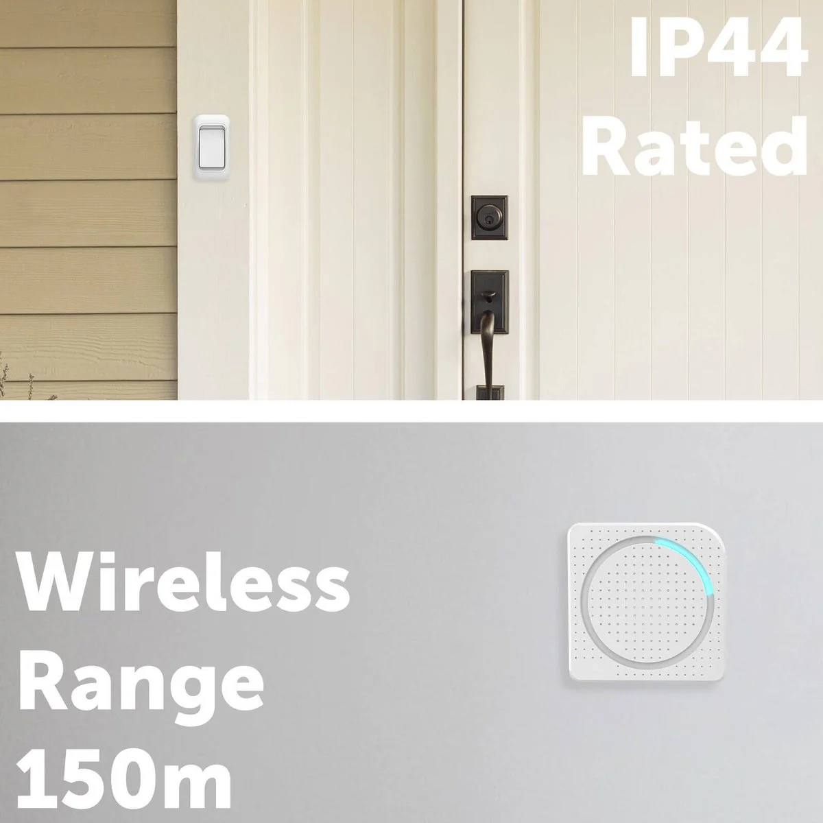 Arlec 150m Wireless Door Chime - Battery Operated - White - 38 Tones - Image 2