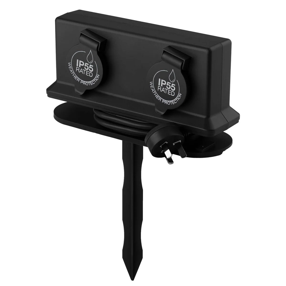 Arlec 2 Outlet Outdoor Powerboard 1.8m - Dark Grey - Weatherproof