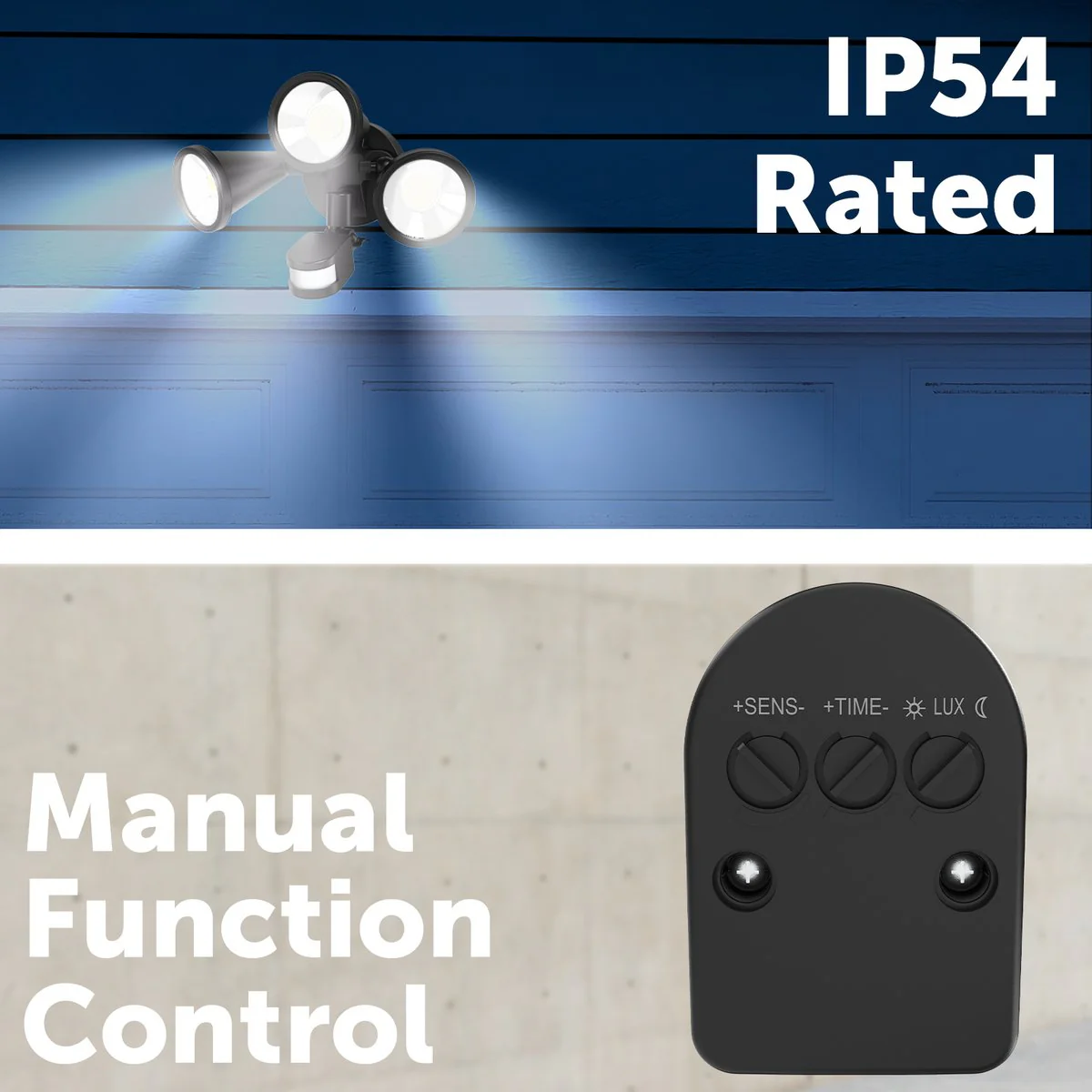Arlec 30W Triple Head LED Security Flood Light - 2700 Lumens - PIR Sensor - IP54 - Image 3
