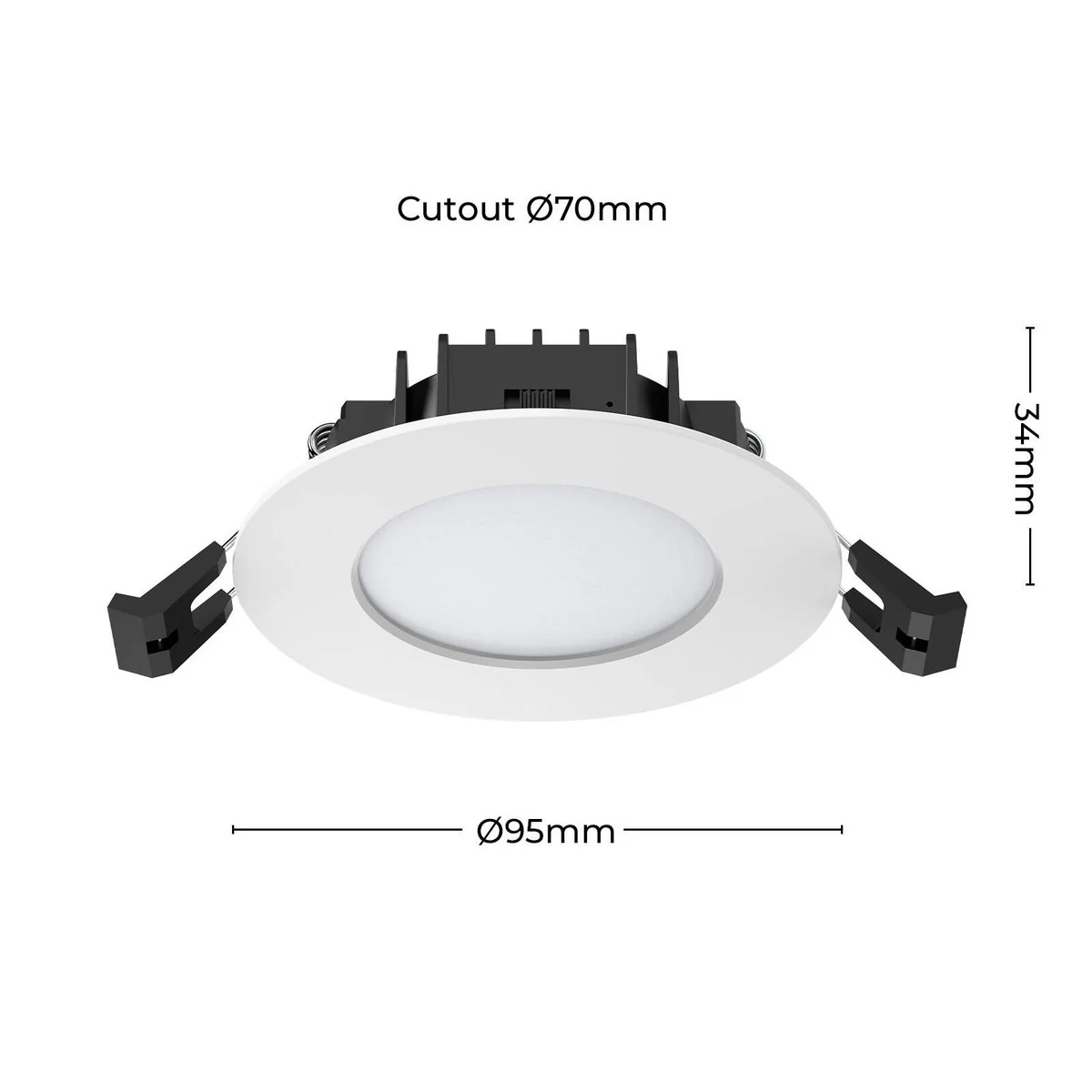 Arlec 7W Dimmable LED Downlight - 70mm - IP65 - Tri-Colour - White - Image 5