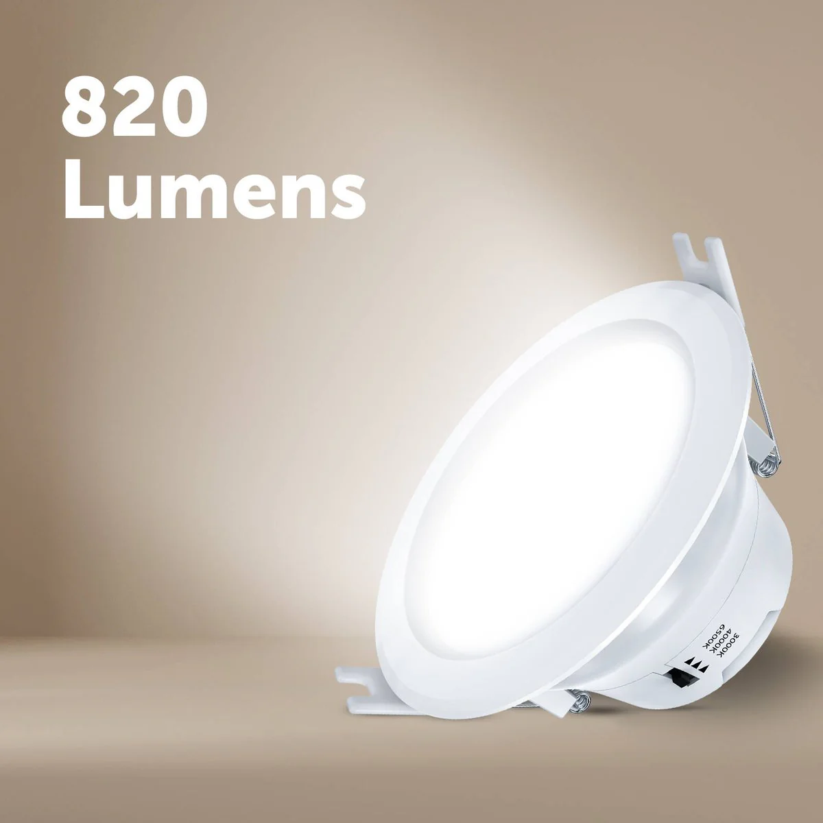 Arlec 9W Dimmable Tri-Colour Recessed Lens LED Downlight 92mm - White - Image 5