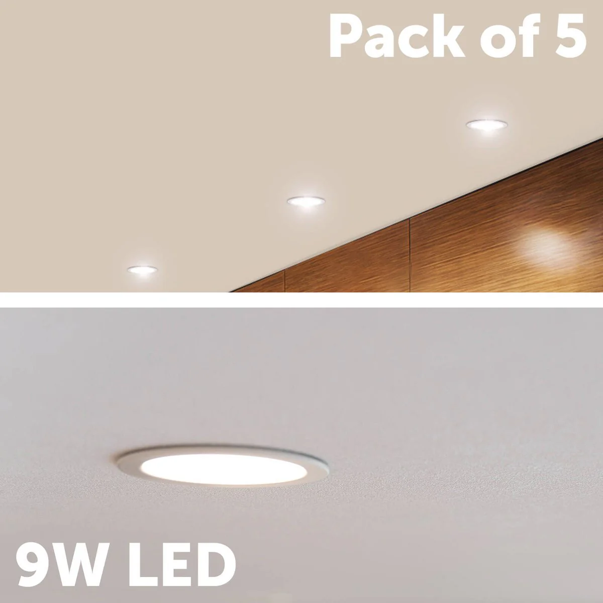 Arlec 9W RGB CCT LED Downlight 92mm - 5 Pack - Dimmable - Tri-Colour - Image 3