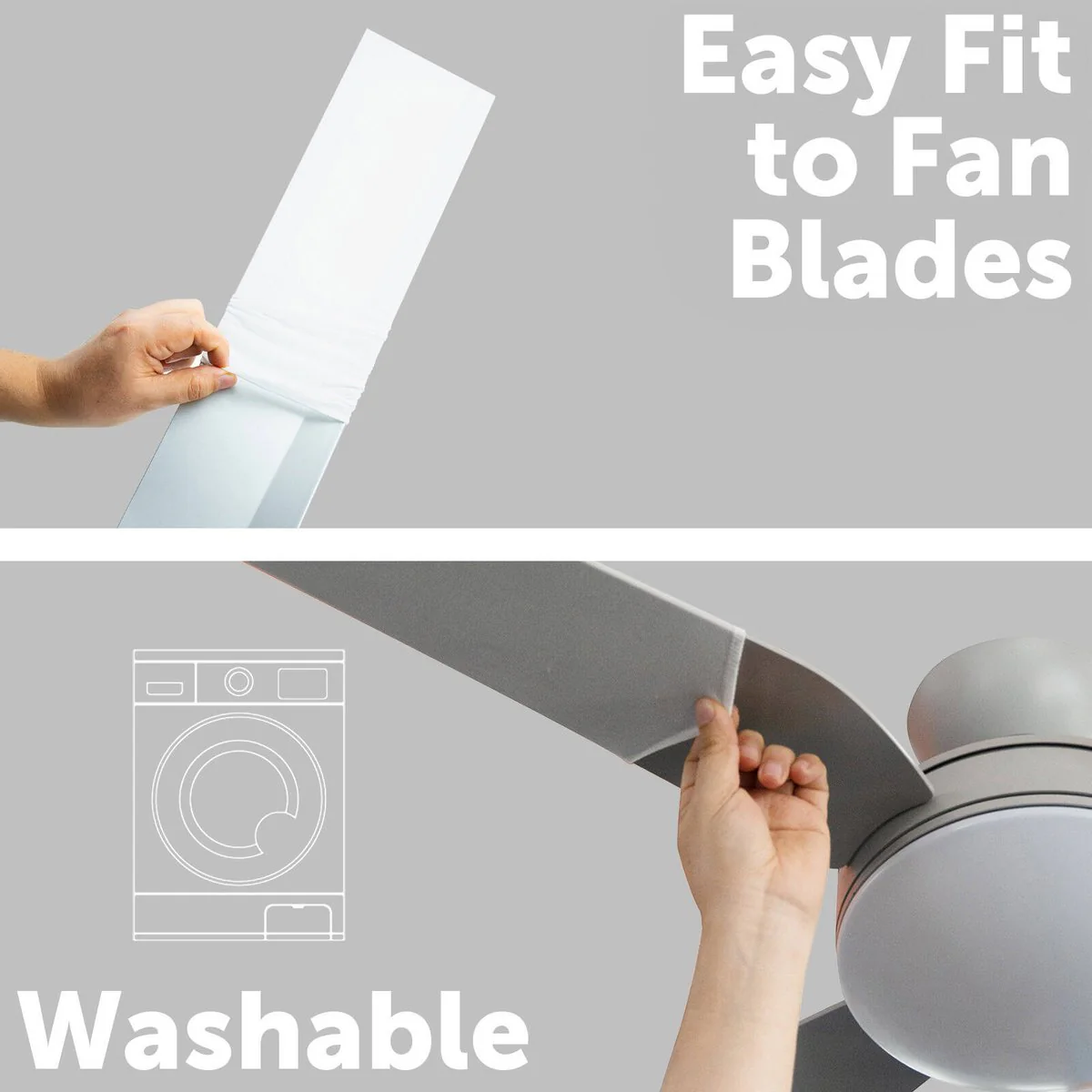 Arlec Ceiling Fan Blade Sleeve - 4 Pack - Nylon - Washable - Image 2