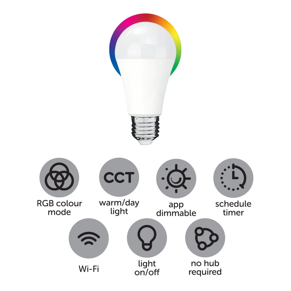 Arlec E27 LED Globe 10W 830lm RGB CCT - Smart Lighting Solution - Image 4