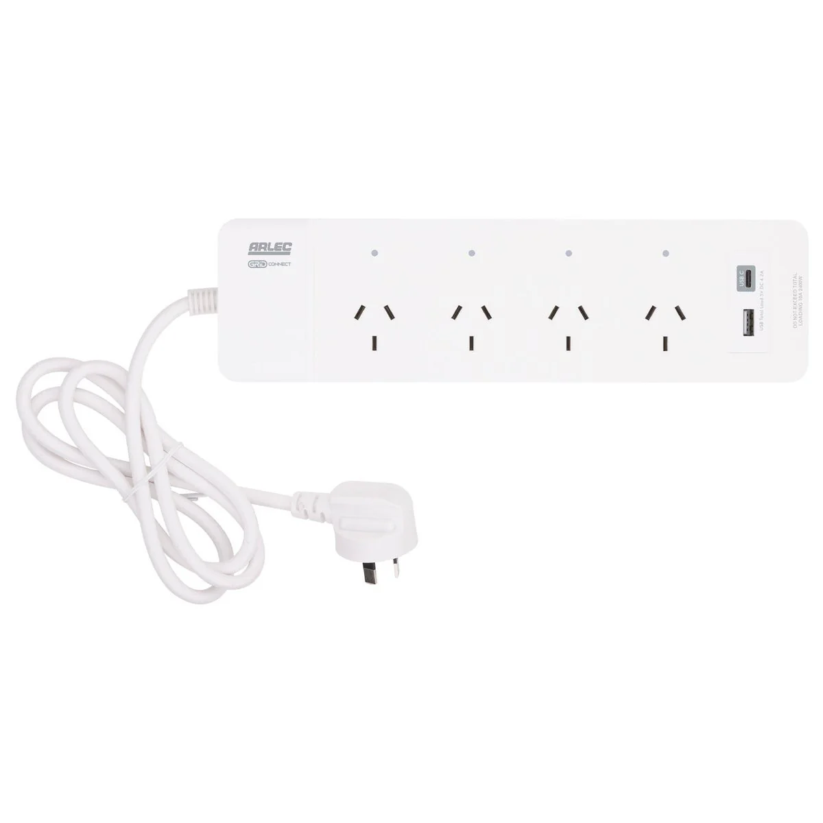 Arlec Grid Connect Smart 4 Outlet Powerboard - 4.2A USB A&C Charger - White
