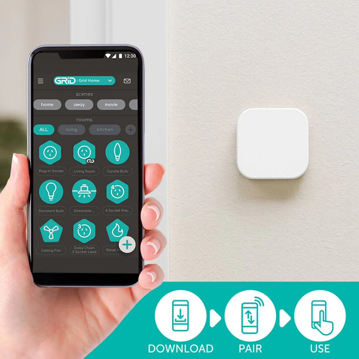 Arlec Grid Connect Smart Home Button - 1 Pack - 45mm x 45mm - Scene Control - Image 4