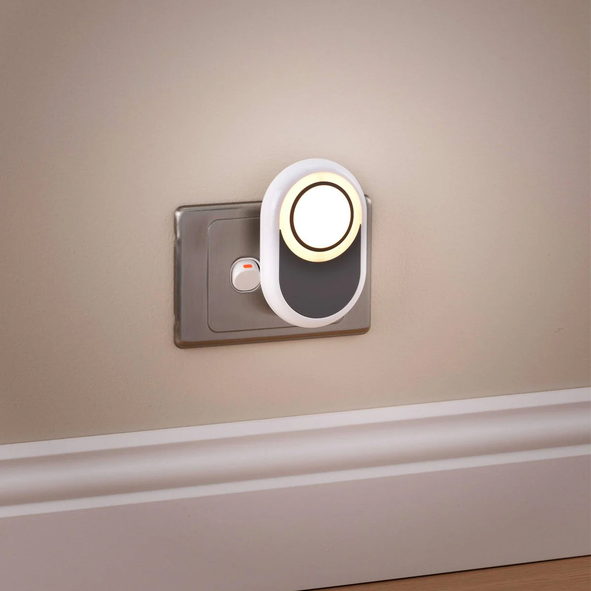 Arlec 240V Pill Plug-in LED Night Light 3 Pack - Warm White Glow - Grey - 60mm x 90mm - Image 5