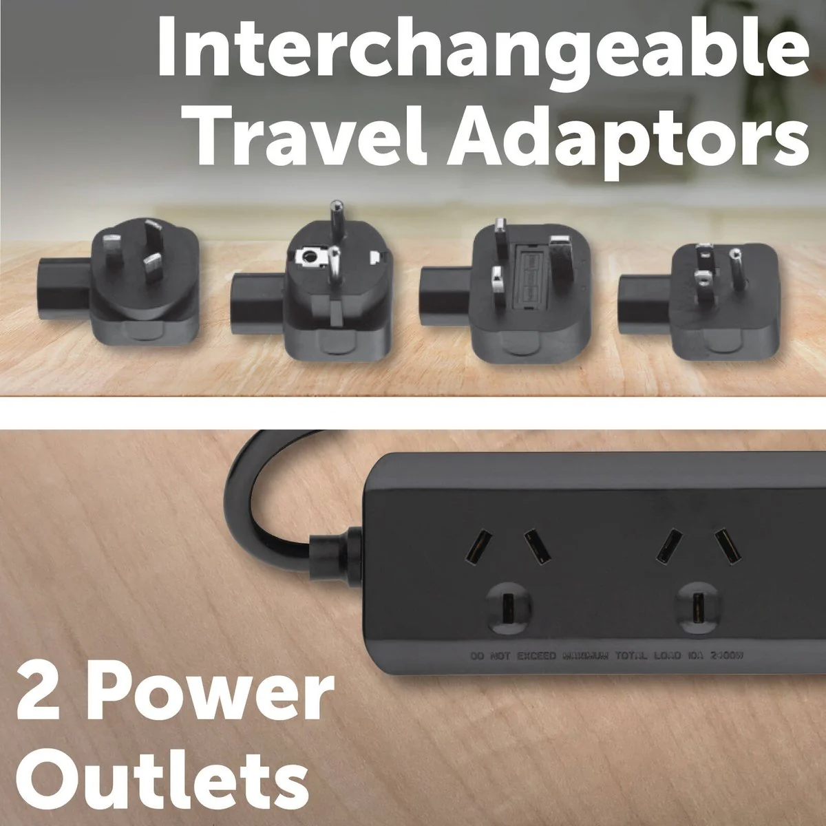 Arlec Powerboard Travel Adaptor Kit - 2 Outlets - PD30W USB C - Black - Image 5