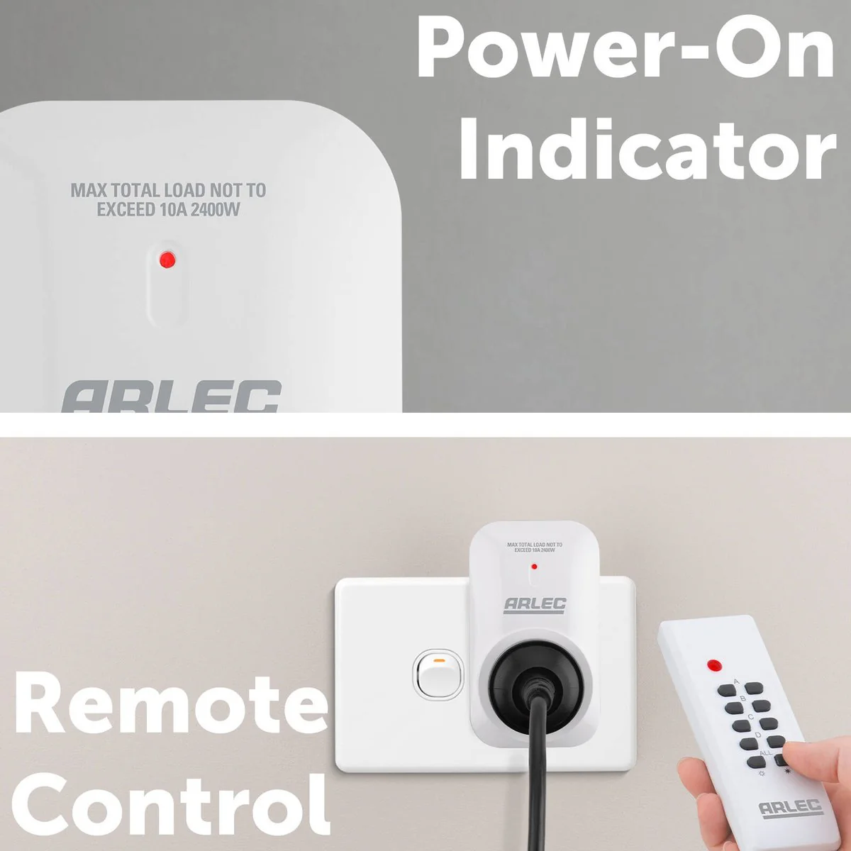 Arlec Remote Controlled Power Outlet - 1 Pack - 55mm x 95mm x 60mm - Image 3