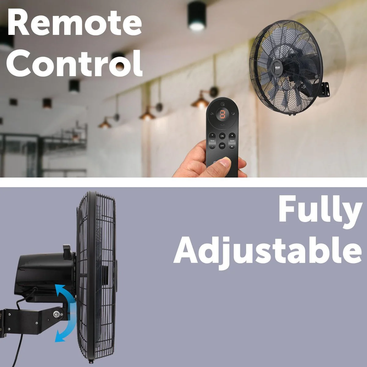 Arlec 45cm Grid Connect Smart DC Wall Fan - Black - 6 Speed Settings - Image 4