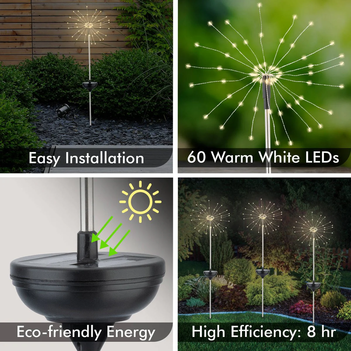 Arlec Solar Light - 250mm - Plastic & Metal - Outdoor Use - Image 3