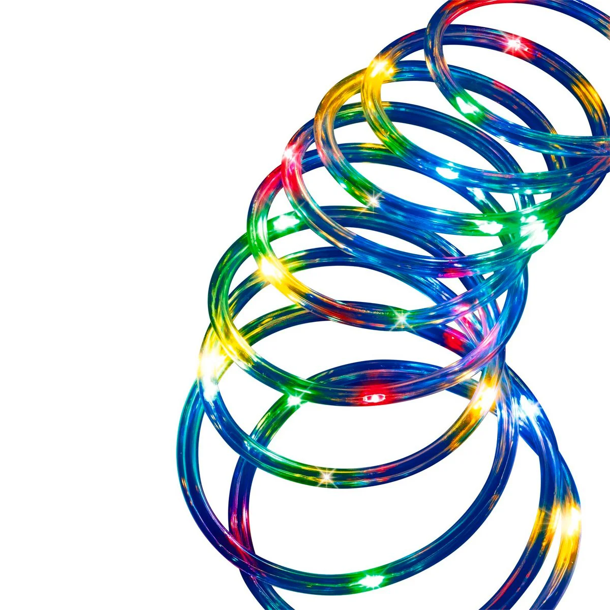Arlec 10m Coloured Solar Powered Thin LED Rope Light - 100 LEDs - PVC