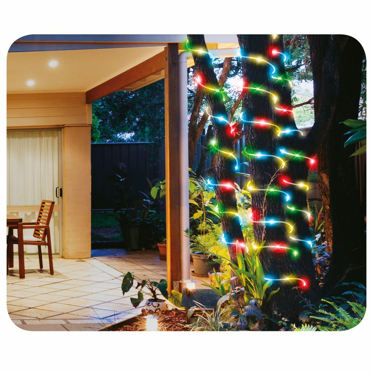 Arlec 10m Coloured Solar Powered Thin LED Rope Light - 100 LEDs - PVC - Image 5