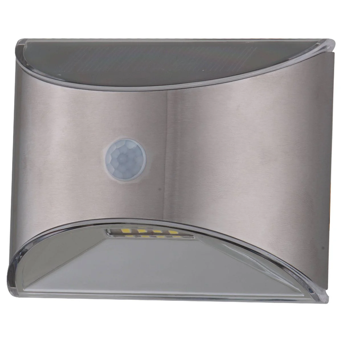 Arlec Solar Wall Light with Motion Sensor - 50 Lumens - Brushed Chrome - 100mm