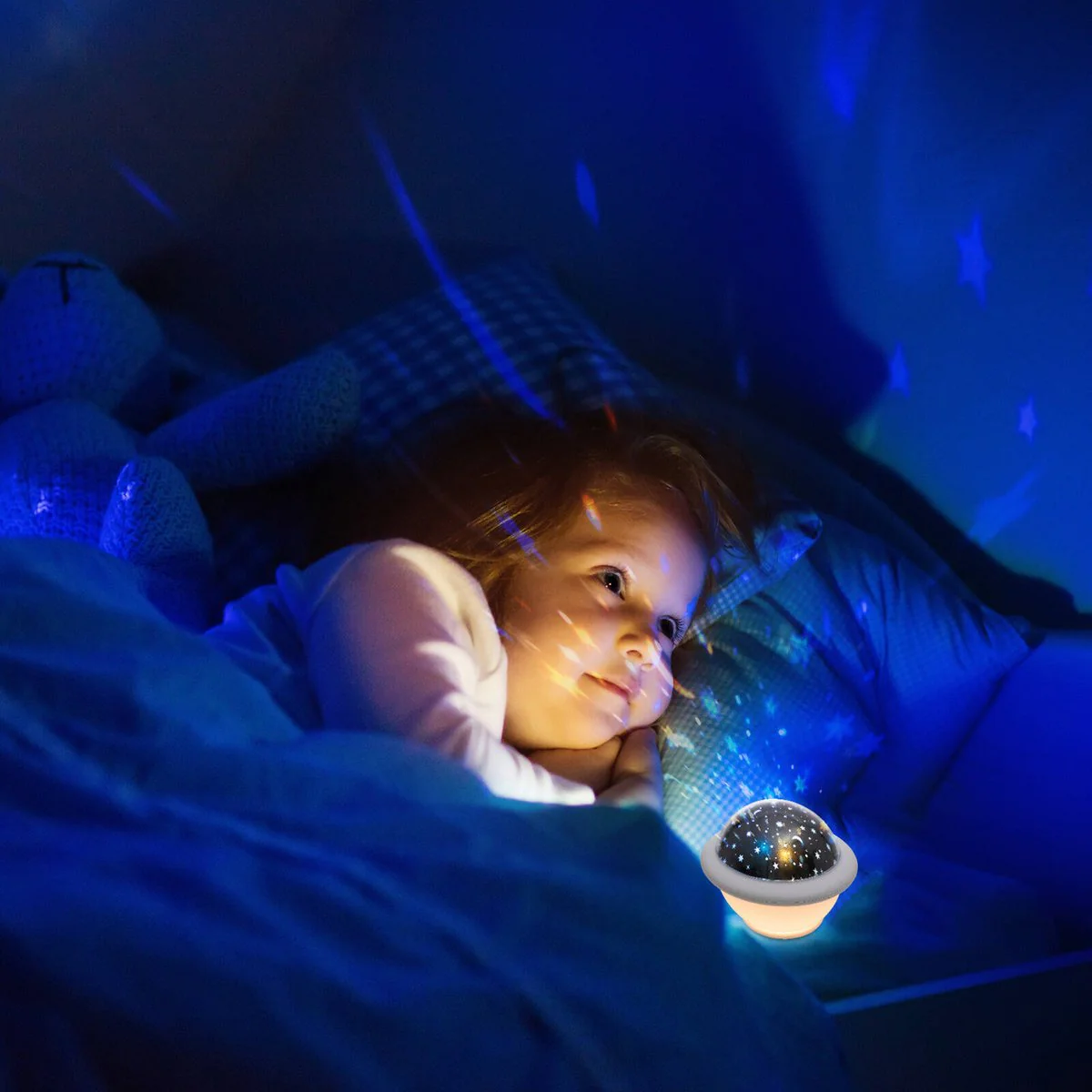 Arlec UFO LED Projector Night Light - 150mm x 130mm - White - 6 Functions - Image 4
