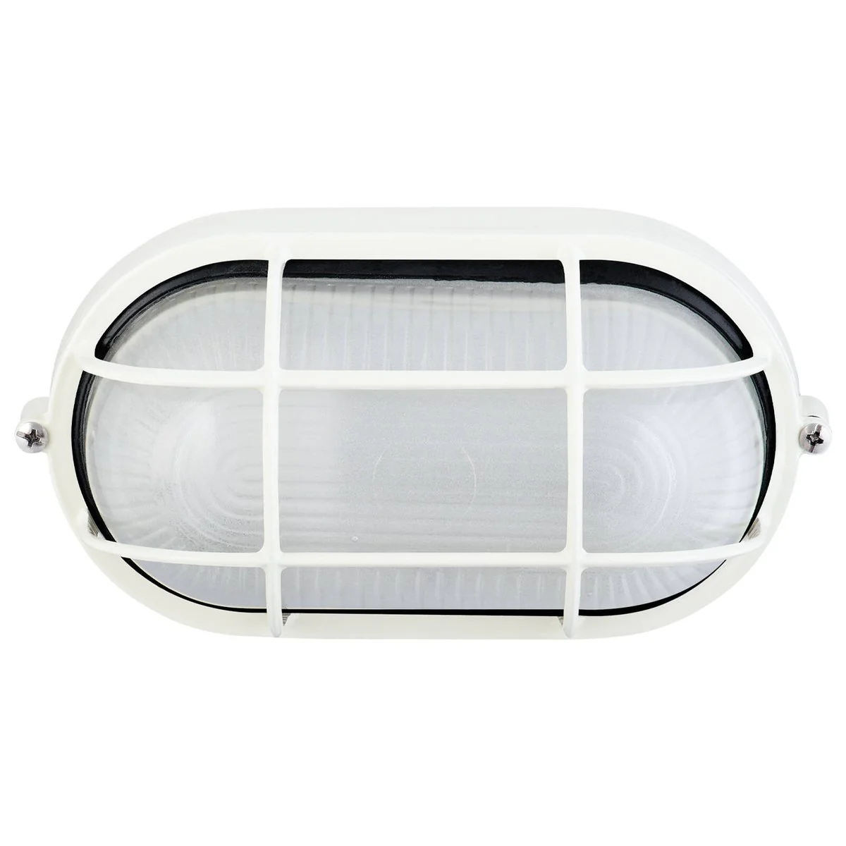Arlec White Oval Caged Bunker Light - 1 x 60W E27 - Weather Resistant - Image 3