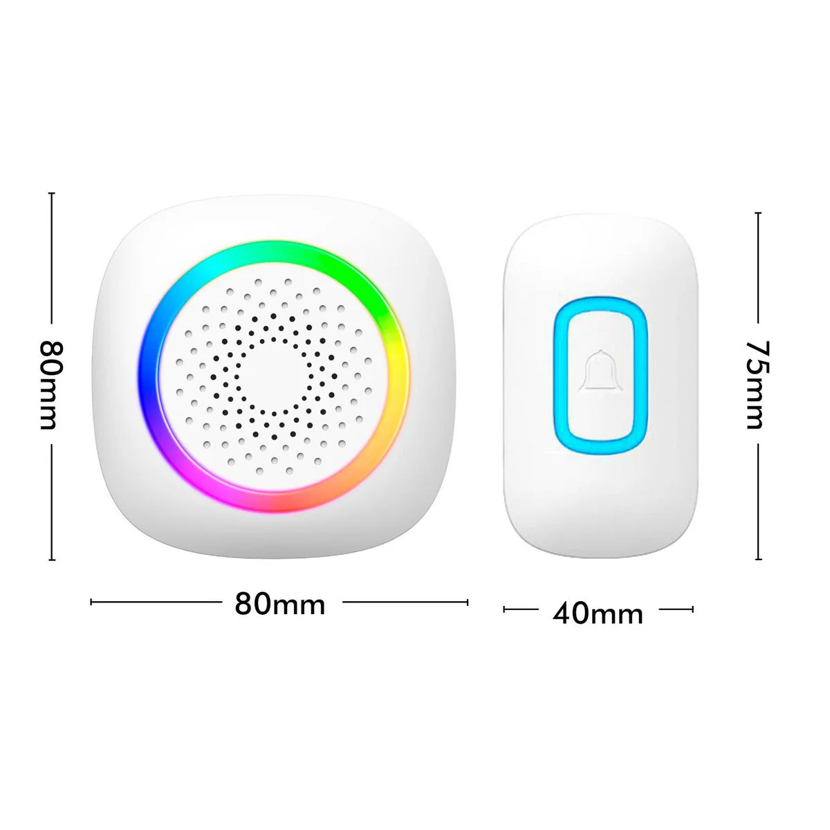 Arlec Wireless Door Chime - 200m Range - RGB - White - 60 Tones - IP55 - Image 4