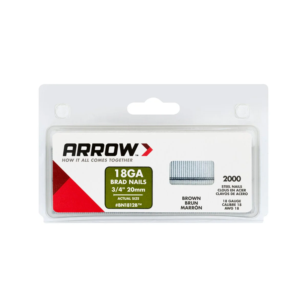Arrow Brad Nails - 20mm - 18 Gauge Steel - Durable Finish