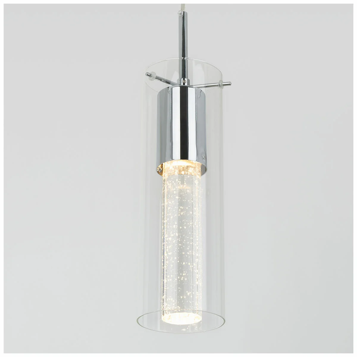 Artika Essence 1L 3CCT LED Pendant Light OME1LB-C6 Chrome Bubble Glass - Image 4