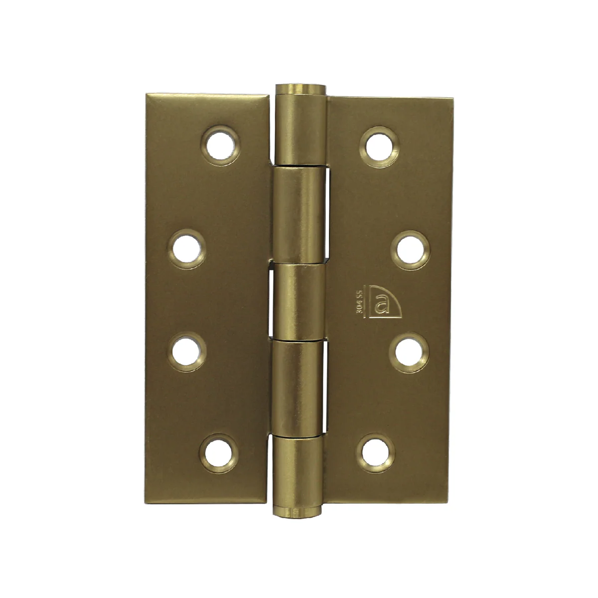 Austyle Fixed Pin Hinge 100mm x 75mm - Satin Brass - Heavy-Duty Stainless Steel