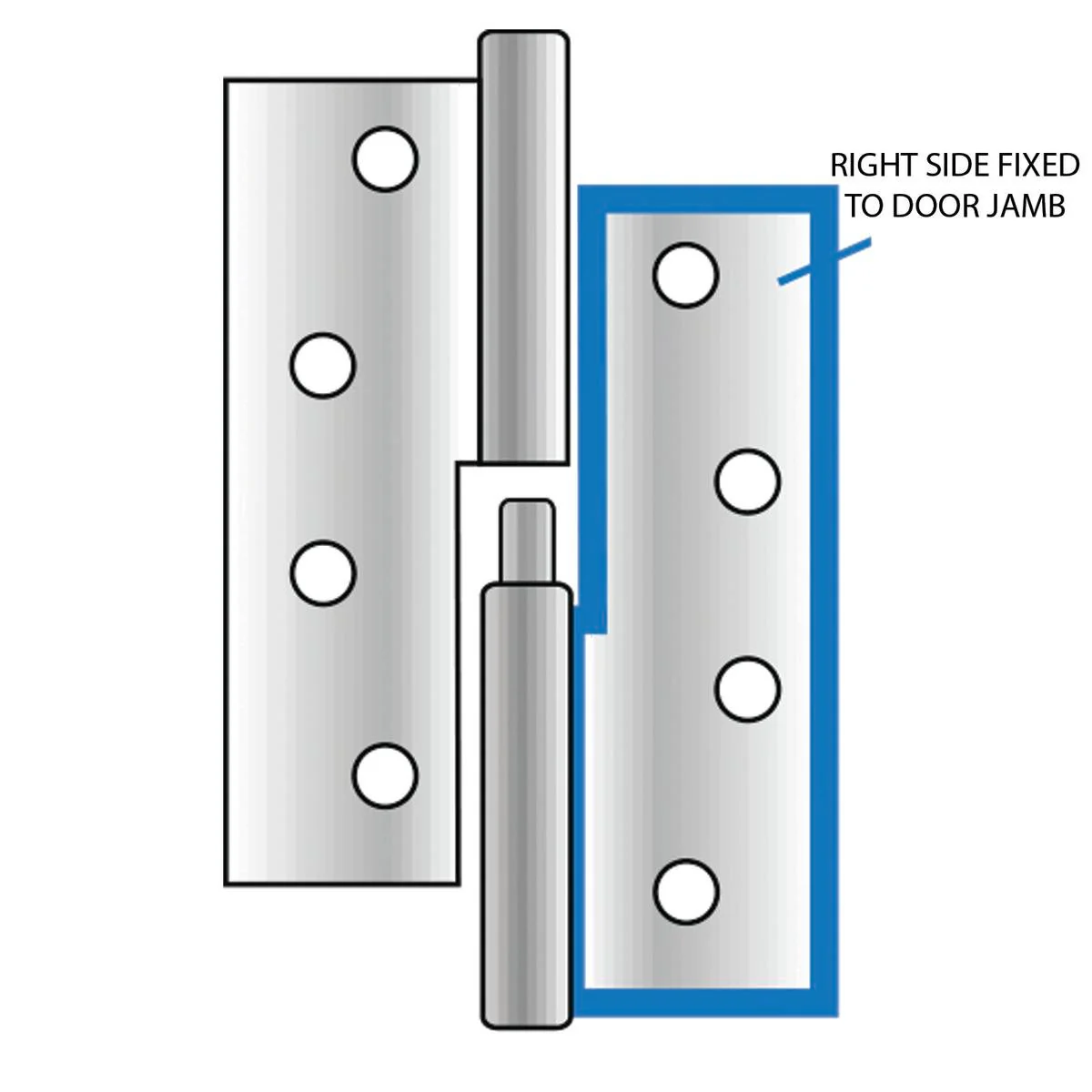 Austyle Right Hand Lift Off Hinge - 100 x 75 x 2.5mm - 304 Stainless Steel - 1 Pack