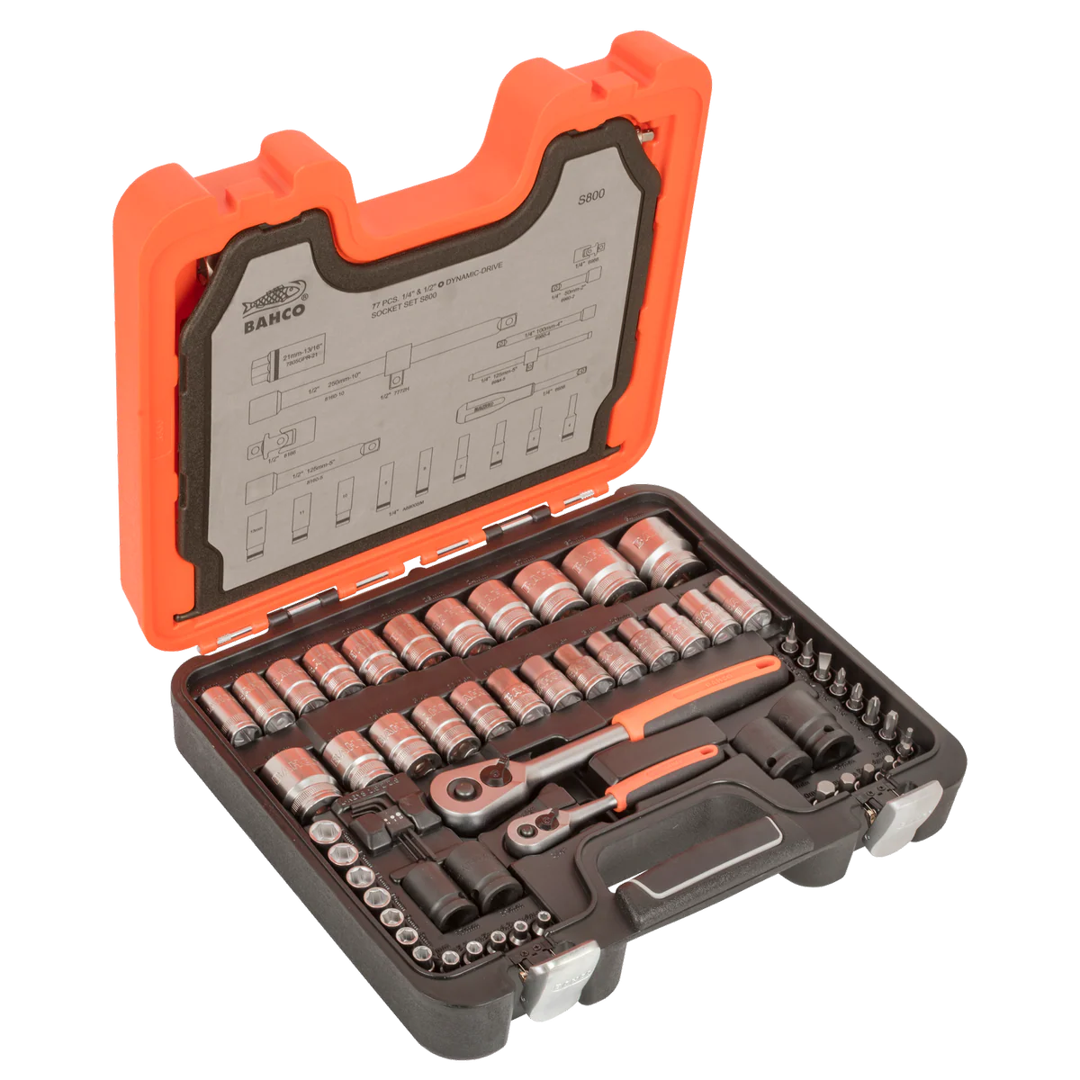 Bahco 1/4" & 1/2" Square Drive Socket Set - 25 Pieces - Alloy Steel - Image 3