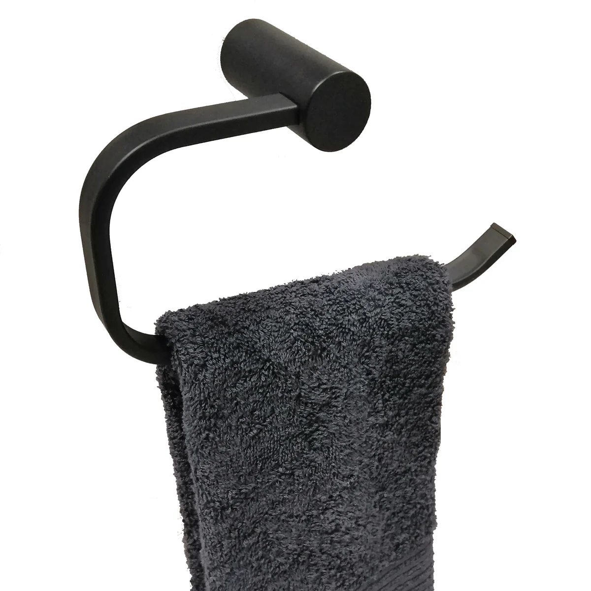 Barelli Ambiente Single Towel Ring 165mm Matte Black - Image 2