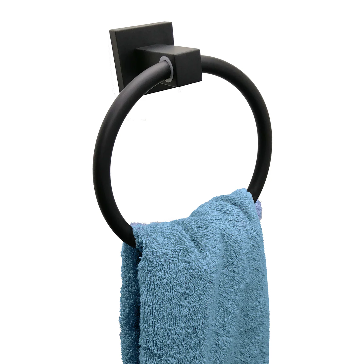 Barelli Piazza Single Towel Ring 165mm Matte Black - Image 2