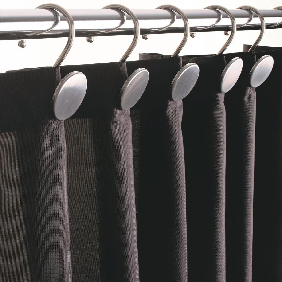 Barelli Polyester Shower Curtain - 180 x 180cm - Midnight Slate - 12 Rings - Image 3