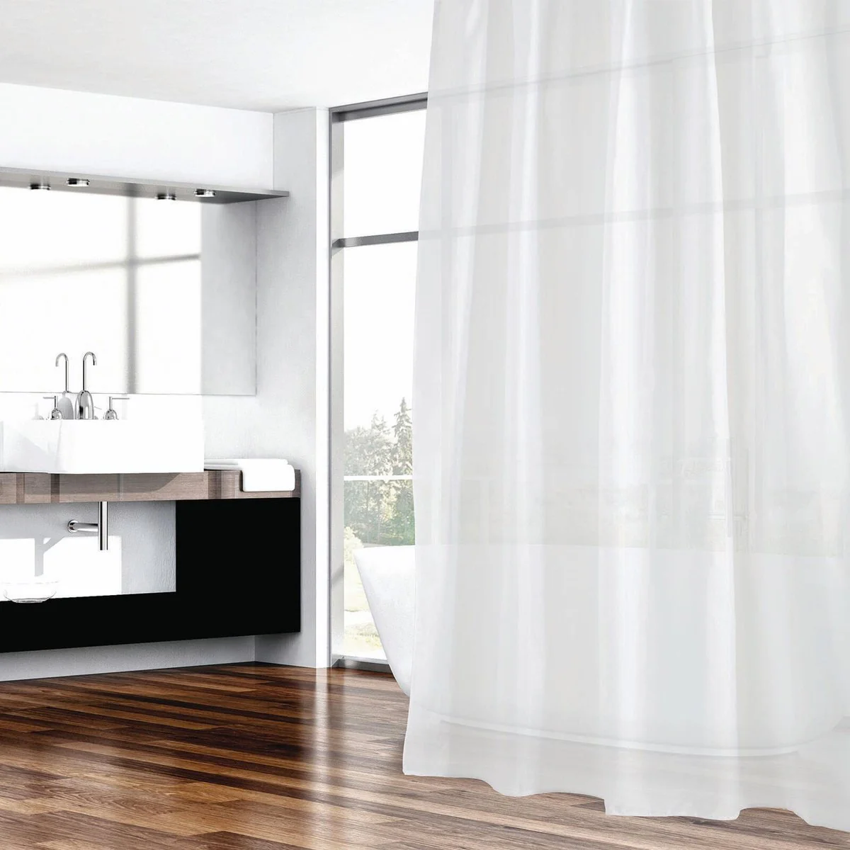 Barelli Shower Curtain - 180cm x 180cm - Polyester - Water Resistant - Image 2